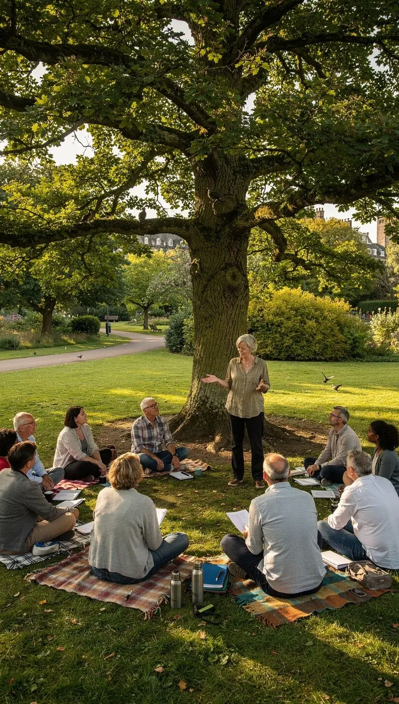 Adults 45+ engaging in life transition coaching and dance