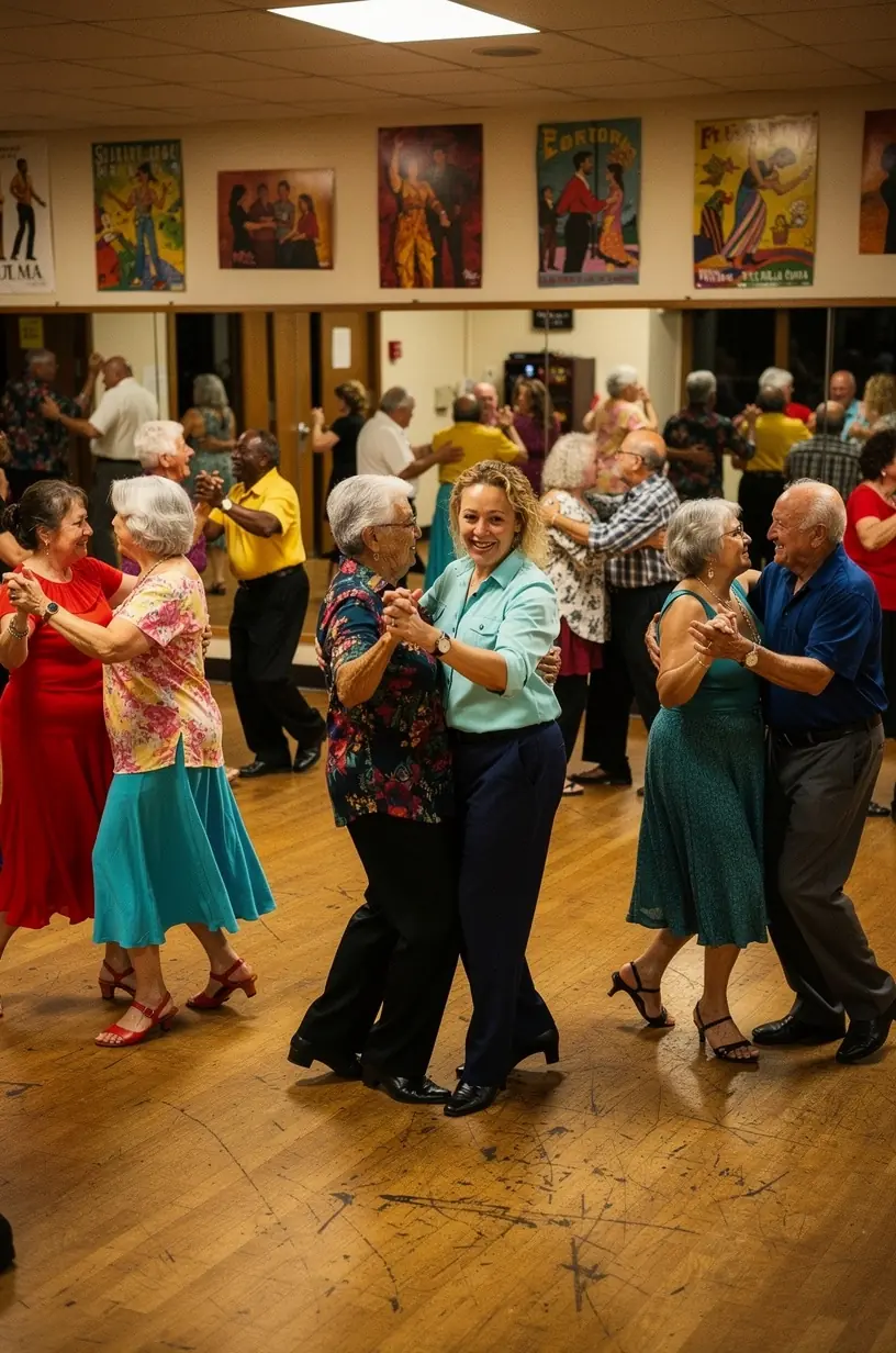 Community support during life transitions through dance.