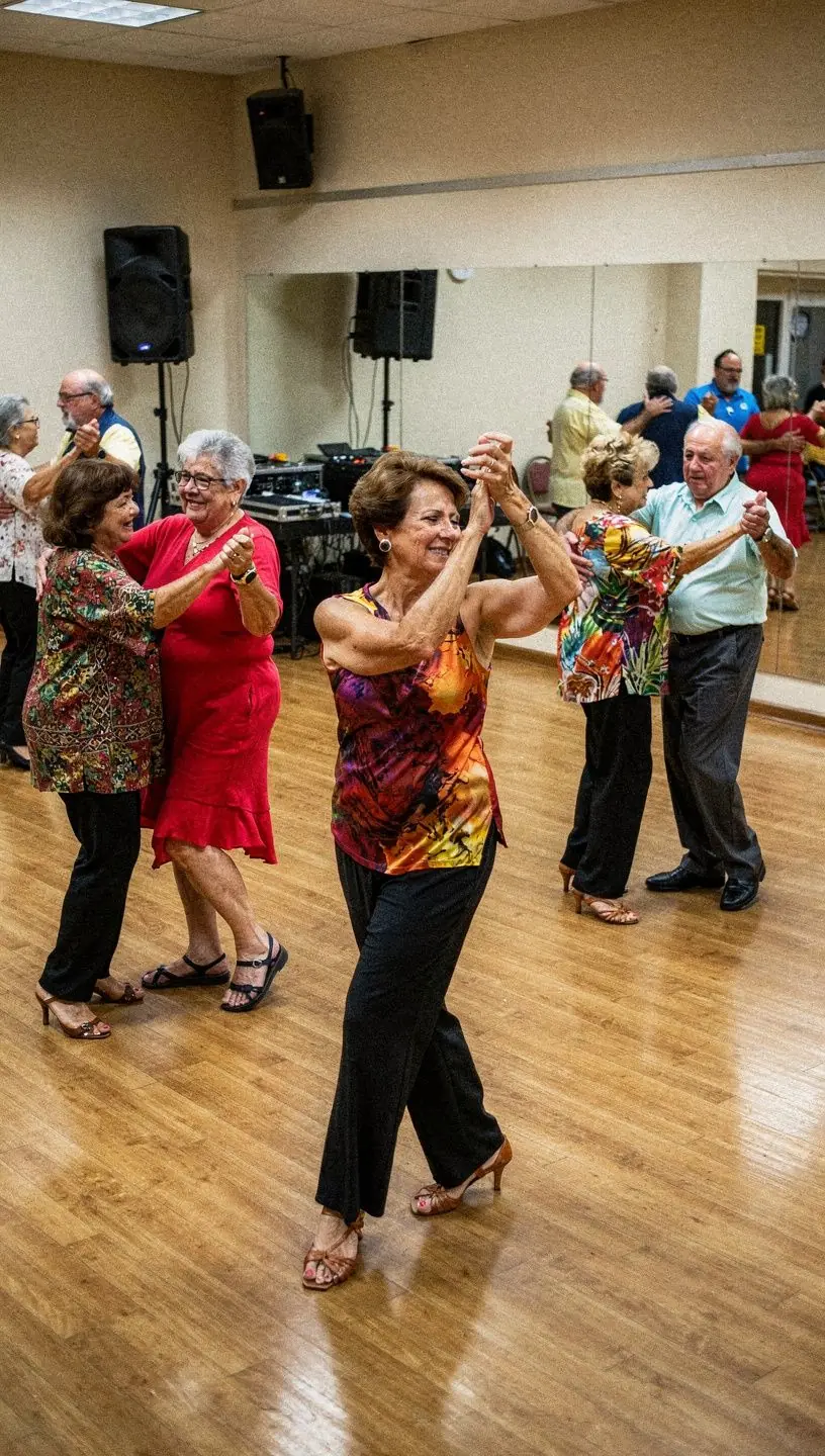 Dance activities promoting emotional well-being and community connection.